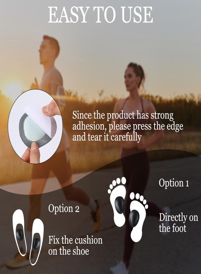 Threlaco ثريلاكو 4 أزواج من وسادات مشط القدم للنساء والرجال، مصنوعة من الجلد، تدعم قوس مشط القدم، وسادات لتخفيف آلام مشط القدم، وسادات قدم سميكة 1/3 بوصة (أسود). - Image 5